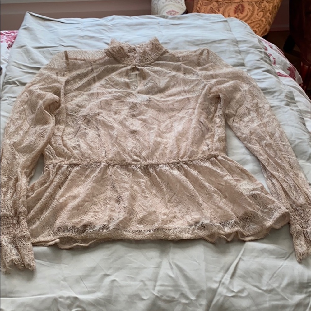 Witchery crochet cream blouse